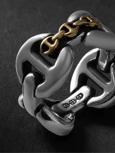 Hoorsenbuhs Affix Quad Sterling Silver and 18-Karat Gold Ring - Men | Thumbnail 4 Hoorsenbuhs Affix Quad Sterling Silver and 18-Karat Gold Ring - Men | Thumbnail 4