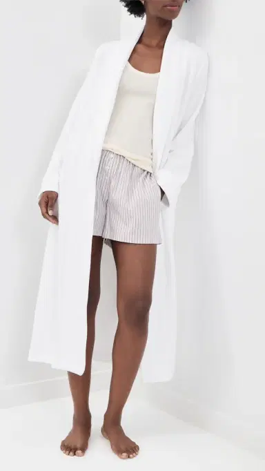 Petite Plume uxe Pima Cotton Ophelia Robe White | Thumbnail 5 Petite Plume uxe Pima Cotton Ophelia Robe White | Thumbnail 5