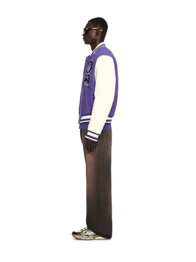 Off-White Time Leather/Wool Varsity Jacket | Thumbnail 3 Off-White Time Leather/Wool Varsity Jacket | Thumbnail 3