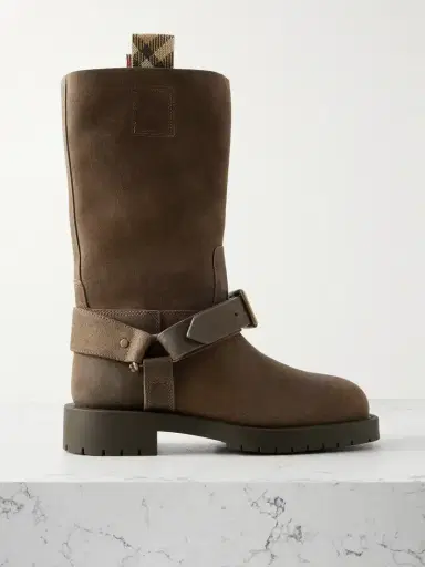 Burberry Buckled Suede Boots | Thumbnail 1 Burberry Buckled Suede Boots | Thumbnail 1