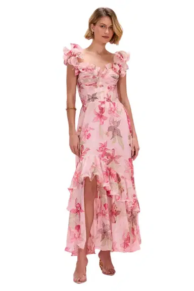 PatBo ORCHID BLOOM CHIFFON MAXI CORSET DRESS | Thumbnail 1 PatBo ORCHID BLOOM CHIFFON MAXI CORSET DRESS | Thumbnail 1