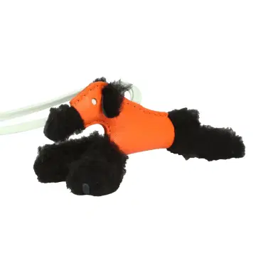 HERMÈS Hermes Budy Bag Charm Black, Feu and Vert Peppermint Milo Lambskin and Merino Wool | Thumbnail 2 HERMÈS Hermes Budy Bag Charm Black, Feu and Vert Peppermint Milo Lambskin and Merino Wool | Thumbnail 2