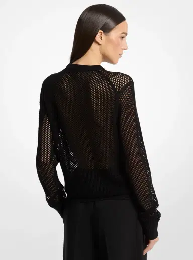 Michael Kors Collection Silk Mesh Sweater | Thumbnail 3 Michael Kors Collection Silk Mesh Sweater | Thumbnail 3
