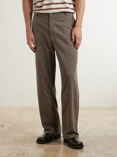 Jeanerica Genua Wide-Leg Herringbone Cotton-Blend Trousers - Men | Thumbnail 3 Jeanerica Genua Wide-Leg Herringbone Cotton-Blend Trousers - Men | Thumbnail 3