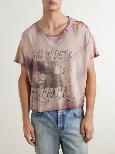 Enfants Riches Déprimés 13 Day in Detox Distressed Printed Cotton-Jersey T-Shirt - Men | Thumbnail 3 Enfants Riches Déprimés 13 Day in Detox Distressed Printed Cotton-Jersey T-Shirt - Men | Thumbnail 3