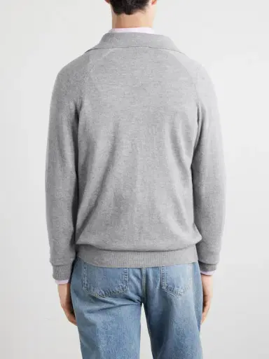 Lardini Wool and Cashmere-Blend Polo Shirt - Men | Thumbnail 4 Lardini Wool and Cashmere-Blend Polo Shirt - Men | Thumbnail 4