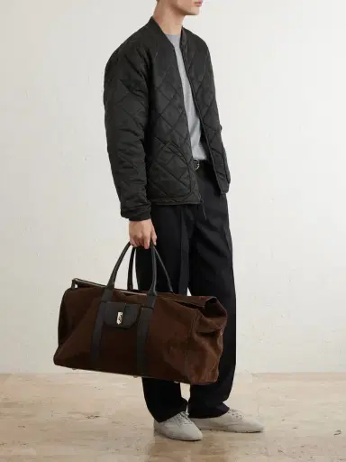 Canali Leather-Trimmed Suede tote - Men | Thumbnail 2 Canali Leather-Trimmed Suede tote - Men | Thumbnail 2