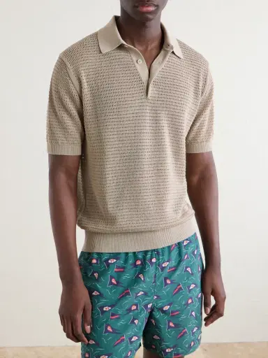 Drake's Mesh-Knit Cotton Polo Shirt - Men | Thumbnail 3 Drake's Mesh-Knit Cotton Polo Shirt - Men | Thumbnail 3