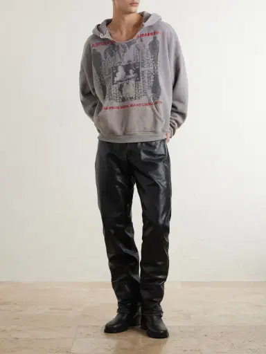 Enfants Riches Déprimés Photo D’Elisabeth Distressed Printed Cotton-Jersey Hoodie - Men | Thumbnail 2 Enfants Riches Déprimés Photo D’Elisabeth Distressed Printed Cotton-Jersey Hoodie - Men | Thumbnail 2