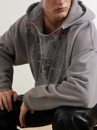 Enfants Riches Déprimés Photo D’Elisabeth Distressed Printed Cotton-Jersey Hoodie - Men | Thumbnail 5 Enfants Riches Déprimés Photo D’Elisabeth Distressed Printed Cotton-Jersey Hoodie - Men | Thumbnail 5
