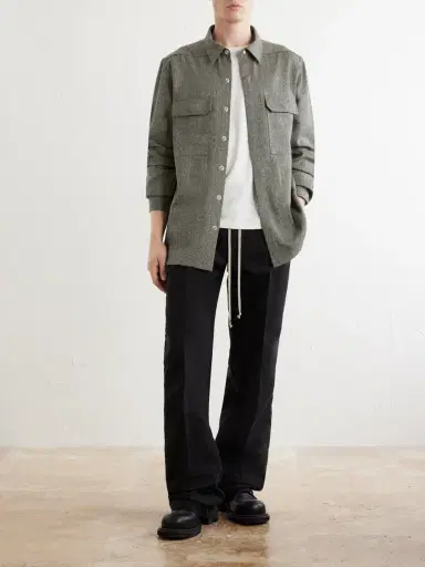 Rick Owens Mélange Wool Overshirt - Men | Thumbnail 2 Rick Owens Mélange Wool Overshirt - Men | Thumbnail 2