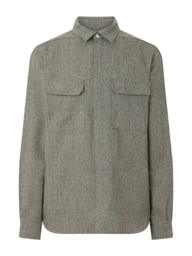Rick Owens Mélange Wool Overshirt - Men | Thumbnail 1 Rick Owens Mélange Wool Overshirt - Men | Thumbnail 1