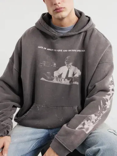 Enfants Riches Déprimés Head Against The Bars Distressed Printed Cotton-Jersey Hoodie - Men | Thumbnail 5 Enfants Riches Déprimés Head Against The Bars Distressed Printed Cotton-Jersey Hoodie - Men | Thumbnail 5