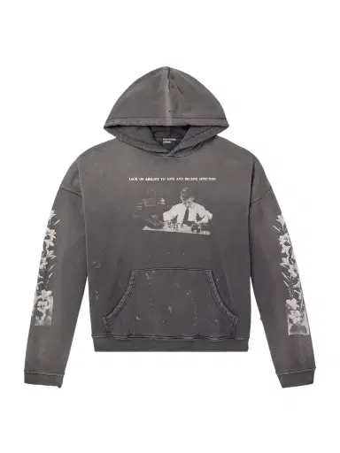 Enfants Riches Déprimés Head Against The Bars Distressed Printed Cotton-Jersey Hoodie - Men | Thumbnail 1 Enfants Riches Déprimés Head Against The Bars Distressed Printed Cotton-Jersey Hoodie - Men | Thumbnail 1