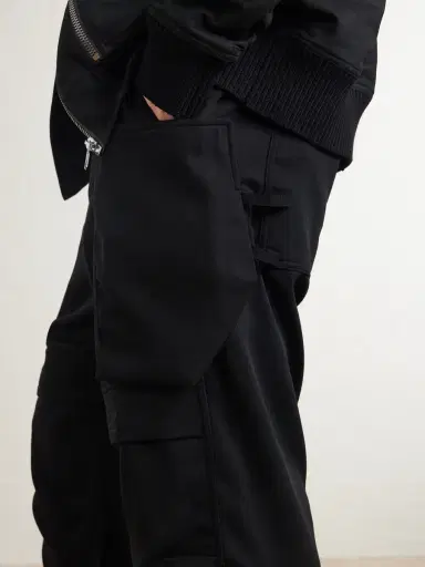 Rick Owens Stefan Flared Grain De Poudre Wool Cargo Trousers - Men | Thumbnail 5 Rick Owens Stefan Flared Grain De Poudre Wool Cargo Trousers - Men | Thumbnail 5