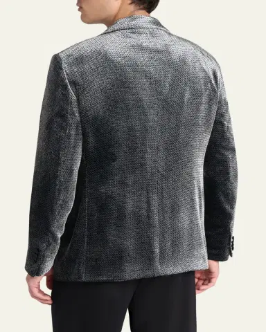 Giorgio Armani Men's Velvet-Effect Peak Lapel Dinner Jacket | Thumbnail 3 Giorgio Armani Men's Velvet-Effect Peak Lapel Dinner Jacket | Thumbnail 3