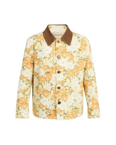 Valentino Garavani Men's Floral-Print Cotton Jacket | Thumbnail 1 Valentino Garavani Men's Floral-Print Cotton Jacket | Thumbnail 1