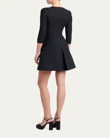 Valentino Garavani Long-Sleeve Embroidered Bow Mini Dress | Thumbnail 3 Valentino Garavani Long-Sleeve Embroidered Bow Mini Dress | Thumbnail 3
