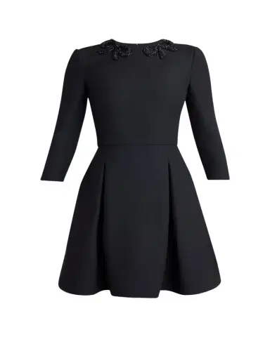Valentino Garavani Long-Sleeve Embroidered Bow Mini Dress | Thumbnail 1 Valentino Garavani Long-Sleeve Embroidered Bow Mini Dress | Thumbnail 1