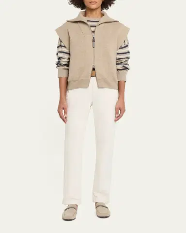 Brunello Cucinelli Sleeveless Cashmere Zip Cardigan | Thumbnail 2 Brunello Cucinelli Sleeveless Cashmere Zip Cardigan | Thumbnail 2