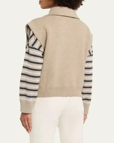 Brunello Cucinelli Sleeveless Cashmere Zip Cardigan | Thumbnail 3 Brunello Cucinelli Sleeveless Cashmere Zip Cardigan | Thumbnail 3