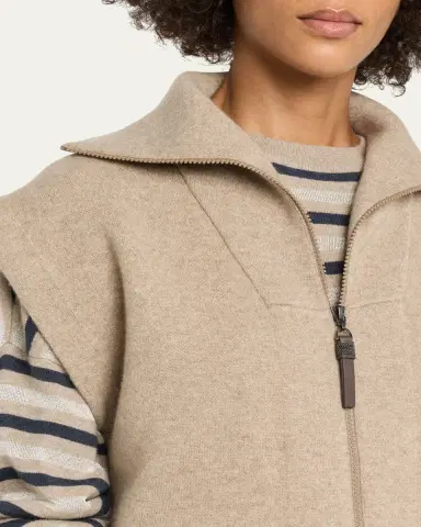 Brunello Cucinelli Sleeveless Cashmere Zip Cardigan | Thumbnail 5 Brunello Cucinelli Sleeveless Cashmere Zip Cardigan | Thumbnail 5