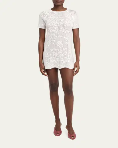 Chloé Cotton Pointelle Mini Dress | Thumbnail 2 Chloé Cotton Pointelle Mini Dress | Thumbnail 2