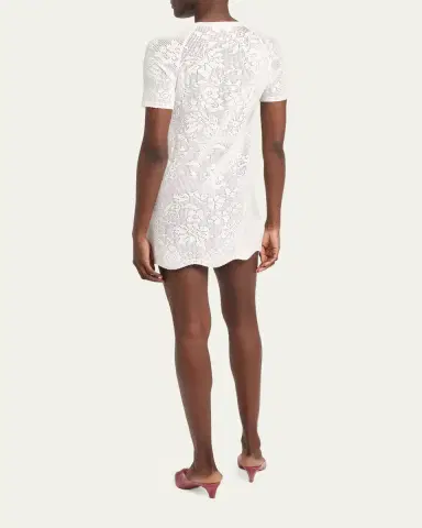 Chloé Cotton Pointelle Mini Dress | Thumbnail 3 Chloé Cotton Pointelle Mini Dress | Thumbnail 3