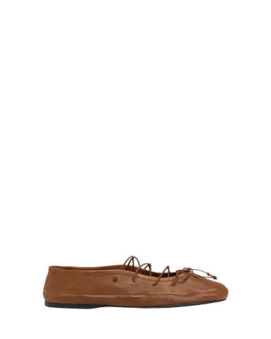 Miu Miu Vitello Leather Lace-Up Ballerina Flats | Thumbnail 1 Miu Miu Vitello Leather Lace-Up Ballerina Flats | Thumbnail 1