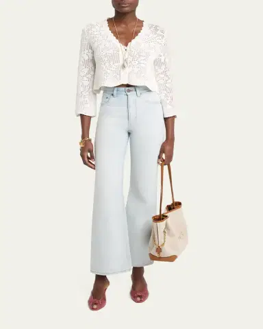 Chloé Scalloped Cotton Pointelle-Knit Cardigan | Thumbnail 2 Chloé Scalloped Cotton Pointelle-Knit Cardigan | Thumbnail 2