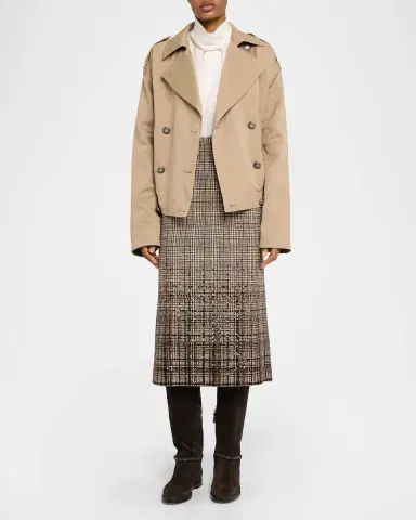 Brunello Cucinelli Shimmering Paillette Check Midi Skirt | Thumbnail 2 Brunello Cucinelli Shimmering Paillette Check Midi Skirt | Thumbnail 2