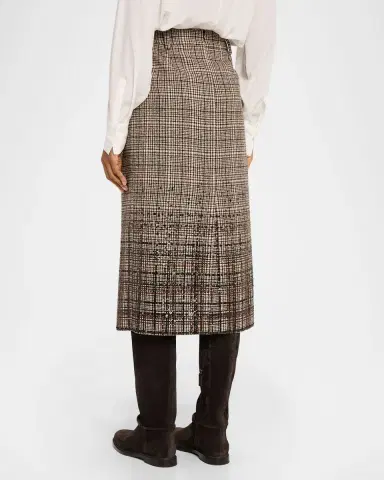 Brunello Cucinelli Shimmering Paillette Check Midi Skirt | Thumbnail 3 Brunello Cucinelli Shimmering Paillette Check Midi Skirt | Thumbnail 3