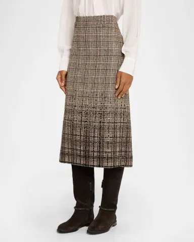 Brunello Cucinelli Shimmering Paillette Check Midi Skirt | Thumbnail 4 Brunello Cucinelli Shimmering Paillette Check Midi Skirt | Thumbnail 4