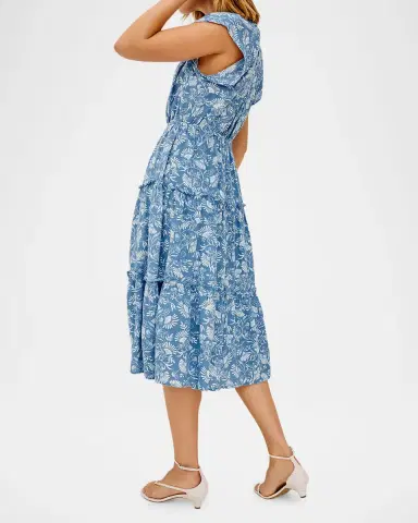 Rails Juni V-Neck Linen Midi Dress | Thumbnail 3 Rails Juni V-Neck Linen Midi Dress | Thumbnail 3