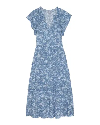 Rails Juni V-Neck Linen Midi Dress | Thumbnail 1 Rails Juni V-Neck Linen Midi Dress | Thumbnail 1