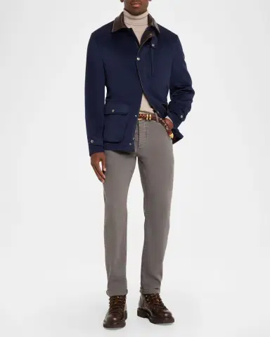 Brunello Cucinelli Men's Dyed Denim Slim-Straight Leg Five-Pocket Pants | Thumbnail 2 Brunello Cucinelli Men's Dyed Denim Slim-Straight Leg Five-Pocket Pants | Thumbnail 2
