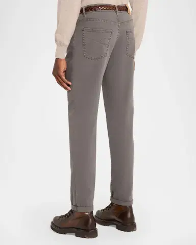 Brunello Cucinelli Men's Dyed Denim Slim-Straight Leg Five-Pocket Pants | Thumbnail 3 Brunello Cucinelli Men's Dyed Denim Slim-Straight Leg Five-Pocket Pants | Thumbnail 3