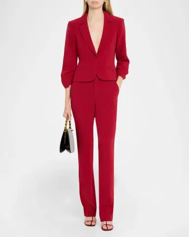 Cinq à Sept Kerry Slim Straight-Leg Crepe Pants | Thumbnail 2 Cinq à Sept Kerry Slim Straight-Leg Crepe Pants | Thumbnail 2