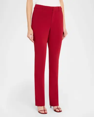Cinq à Sept Kerry Slim Straight-Leg Crepe Pants | Thumbnail 4 Cinq à Sept Kerry Slim Straight-Leg Crepe Pants | Thumbnail 4