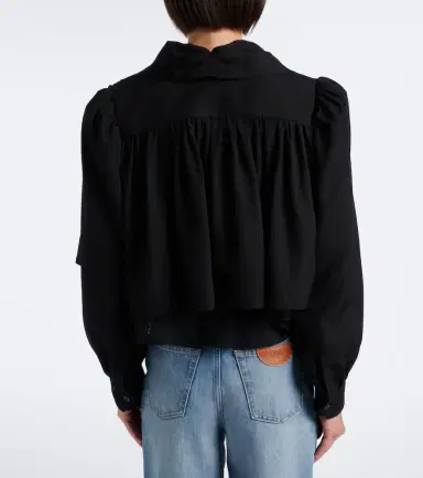 Chloé Chloé Gathered cropped faille jacket | Thumbnail 3 Chloé Chloé Gathered cropped faille jacket | Thumbnail 3