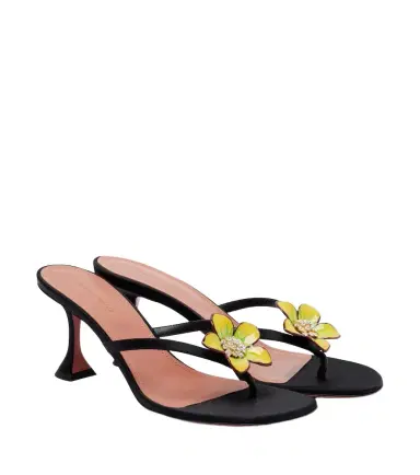 Amina Muaddi Vittoria embellished satin thong sandals | Thumbnail 1 Amina Muaddi Vittoria embellished satin thong sandals | Thumbnail 1