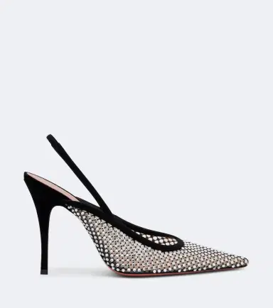 Amina Muaddi Felicia embellished mesh slingback pumps | Thumbnail 2 Amina Muaddi Felicia embellished mesh slingback pumps | Thumbnail 2