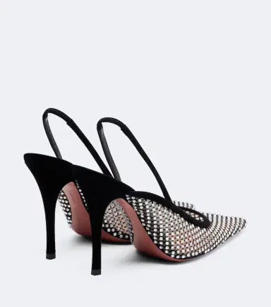 Amina Muaddi Felicia embellished mesh slingback pumps | Thumbnail 3 Amina Muaddi Felicia embellished mesh slingback pumps | Thumbnail 3