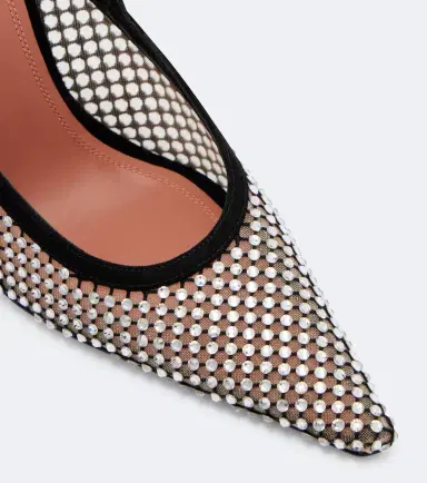 Amina Muaddi Felicia embellished mesh slingback pumps | Thumbnail 4 Amina Muaddi Felicia embellished mesh slingback pumps | Thumbnail 4