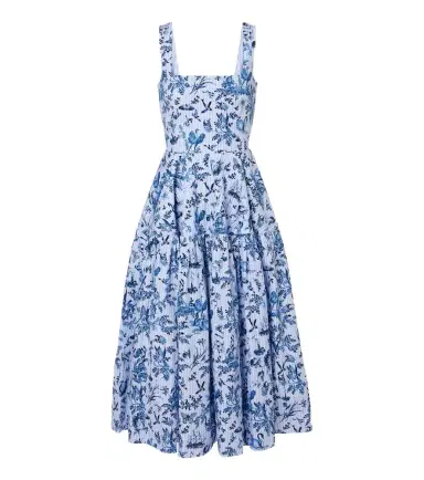 Erdem Striped printed cotton poplin midi dress | Thumbnail 1 Erdem Striped printed cotton poplin midi dress | Thumbnail 1