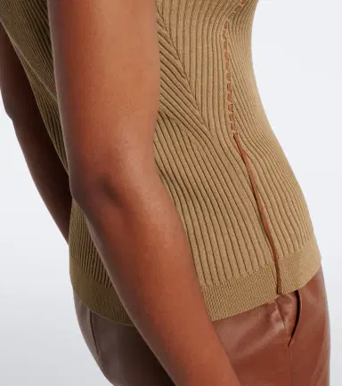 Max Mara Ribbed knit cotton-blend top | Thumbnail 4 Max Mara Ribbed knit cotton-blend top | Thumbnail 4