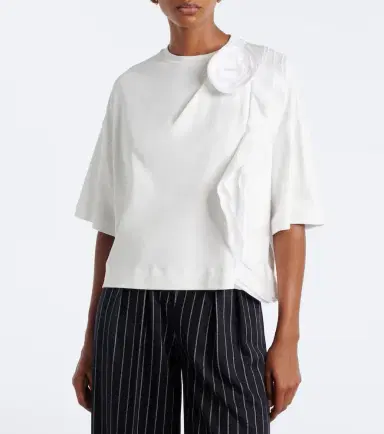 Max Mara Floral-appliqué cotton jersey T-shirt | Thumbnail 3 Max Mara Floral-appliqué cotton jersey T-shirt | Thumbnail 3