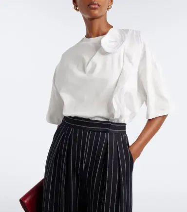 Max Mara Floral-appliqué cotton jersey T-shirt | Thumbnail 4 Max Mara Floral-appliqué cotton jersey T-shirt | Thumbnail 4