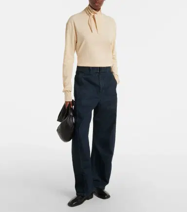 Lemaire Cotton jersey turtleneck top | Thumbnail 4 Lemaire Cotton jersey turtleneck top | Thumbnail 4