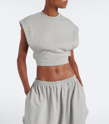 Alaïa Alaïa Cotton-blend fleece crop top | Thumbnail 4 Alaïa Alaïa Cotton-blend fleece crop top | Thumbnail 4